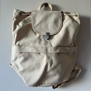 BAGGU Classic Cream Canvas Backpack